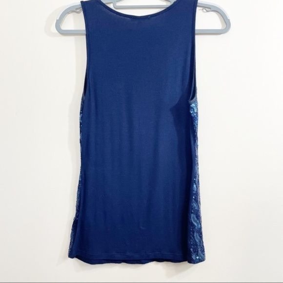 Charlotte Russe‎ Women's Large Navy Sequin Tank Top - Picture 2 of 7